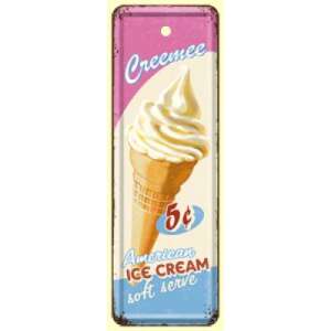 RETRO Ice Cream bookmark, metal bookmark with paper backing, vintage ice cream cone design - Bookmark
