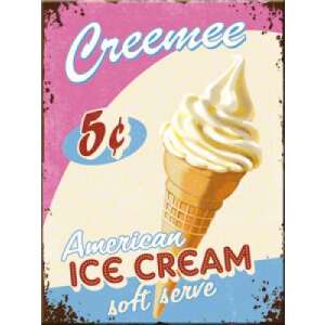 Retro ice cream soft serve fridge magnet - Cream