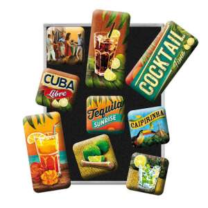 Cocktail Time mágnes szett 9 darab mágnessel, különféle koktél témákkal - Time