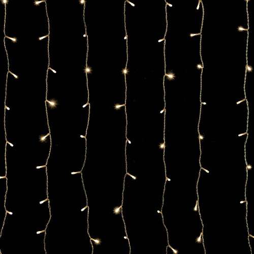 DekorTrend Crystalline 143 LED Warm White Connectable Curtain Lights Full View