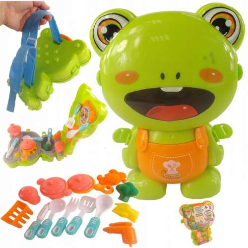 Mini játékkonyha hátizsákba rejtve sok kiegészítővel