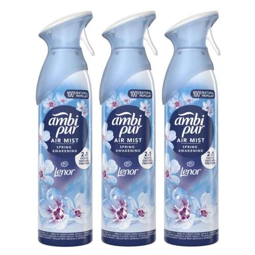 3-balenie Ambi Pur Air Mist Spring Awakening sprej na osvieženie vzduchu, 185ml každý, vôňa Lenor
