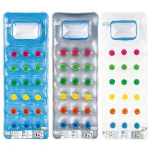 Aufblasbarer Pool-Schwimmring, Luftmatratze, Wasserbett, Schwimmbett, Pool-Liege, aufblasbare Liege, aufblasbares Bett, Pool-Matratze, Wassermatratze, blau, weiß, silber, bunt, 18 zsebes divat gumimatrac - Strandartikel