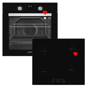 HOMEFORT Fekete Sütő és Indukciós Főzőlap Szett - Sütő