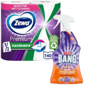 Zewa Premium Extra Long 2 rétegű Papírtörlő + Cillit Bang Kosz és Vízkőoldó Spray