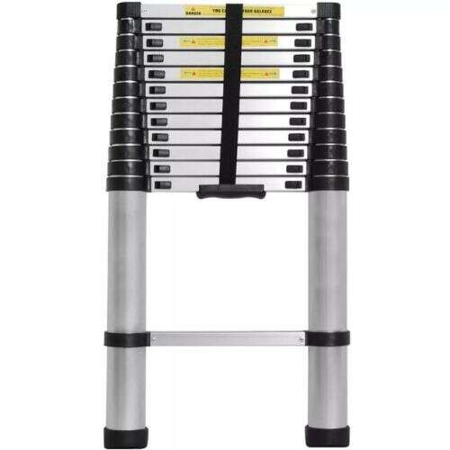 Telescopic Aluminum Ladder, 3.2m, 11 steps, 150kg load capacity, compact design, easy to use, home and professional use