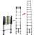 Telescopic Aluminum Ladder, 3.2m, 11 steps, 150kg load capacity, compact design, easy to use, home and professional use, extended and folded position