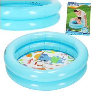 Bestway felfújható medence kisgyermekeknek, kék színű, színes állatmintával az alján, 61 cm átmérőjű - Bestway Gyerekmedence & Pancsoló