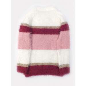 IDEXE rózsaszín csíkos szőrmés pulóver 35955044 Gyerek pulóver, kardigán