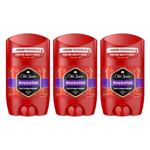 Pachet de 3 batone deodorant Old Spice Rockstar, 48 de ore de prospețime, parfum de calitate, parfum de bergamotă vibrantă - Frumusețe și sănătate