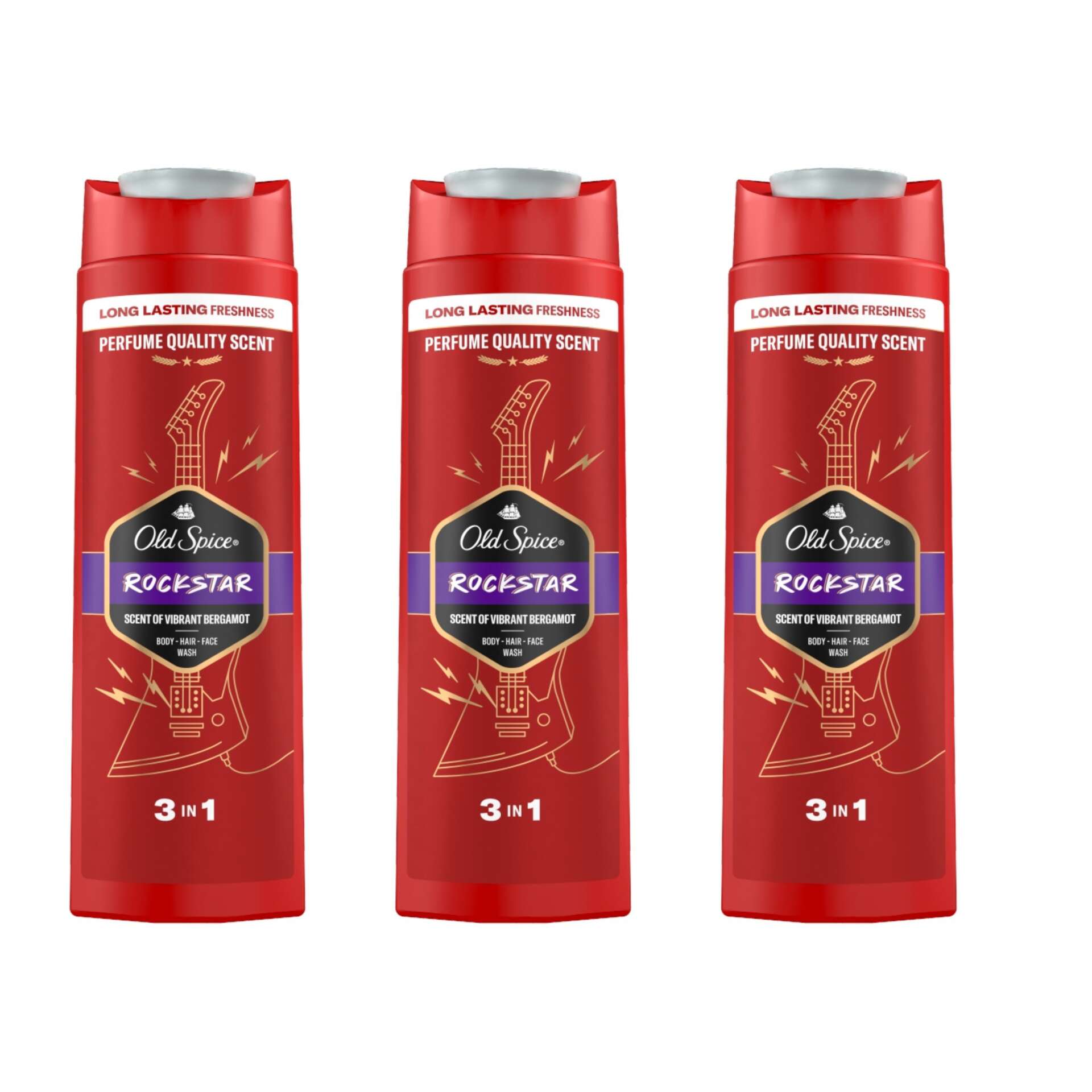 E-shop Old Spice Rockstar Pánsky sprchový gél a šampón 3x400ml