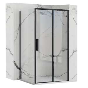 Sarok zuhanykabin, Rapid Slide, black frame, sliding doors, shower cabin - Shower cubicle