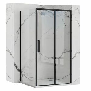 Rapid Slide black corner shower enclosure with sliding doors - Shower cubicle
