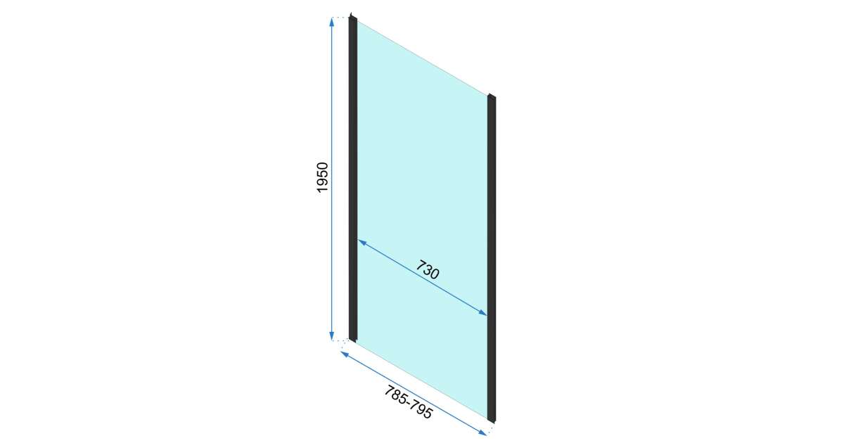 Sarok zuhanykabin Rapid Fold - Fekete - 80x195 cm 96309183