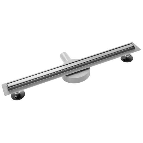 Rea Neo Slim Pro Nickel Brush INOX 90 lineáris zuhanyfolyóka, rozsdamentes acél, ferde nézet - Lefolyó