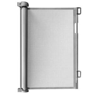 Biztonsági kapu gyermekeknek és kisállatoknak - kihúzható háló , 160 x 85 cm , szürke színben