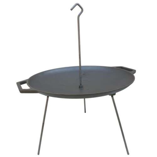 3 lábú öntöttvas grill tárcsa függesztékkel, 50 cm átmérő