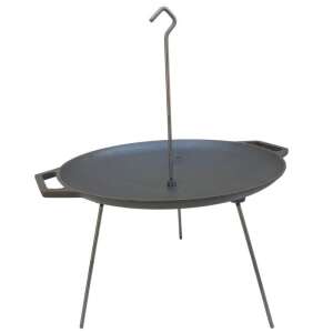 3-legged cast iron grill pan with hanging hook, 50cm diameter - Griddle