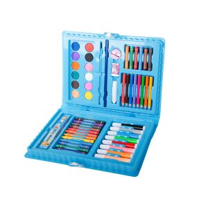 Festő és rajzkészlet kék tokban - 68db nyitva - Verk Group
