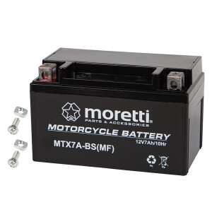 Moretti MTX7A-BS(MF) 12V 7Ah motorkerékpár akkumulátor - Akkumulátor