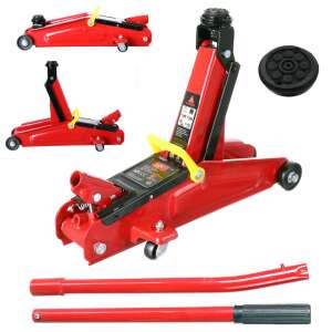 Big Red Jacks 2 ton hydraulic trolley jack, 130-375mm lift height, with handle and rubber pad - Lift