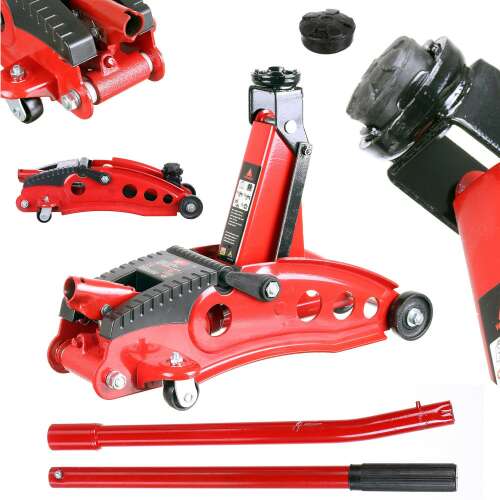 Big Red 2-tonový hydraulický zdvihák na vozíku, Výška zdvihu 130-350mm, s rukoväťou a kolesami, zdvihák na auto, zdvihák do garáže, zdvihák na auto