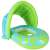Bestway Splash Star Shaded Baby Boat, zelená a modrá nafukovacia loď s baldachýnom pre bábätká, 1-2 roky, 18 kg maximálna hmotnosť