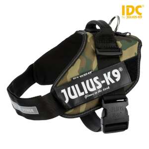 Julius-K9 IDC Power hám, kámó mintás, kutyáknak, állítható, fényvisszaverő, kényelmes - Kisállat hám