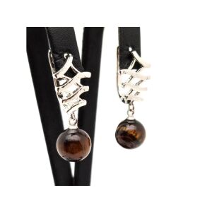 Tigrisszem Fülbevaló - Hullámzáras - 10mm 120426156 - Női ékszer