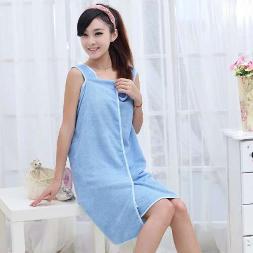 Kék mikroszálas törölköző ruha nőknek