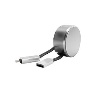 LDNIO visszahúzható adatkábel Lightning és USB csatlakozókkal - LDNIO