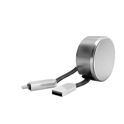 LDNIO visszahúzható adatkábel Lightning és USB csatlakozókkal
