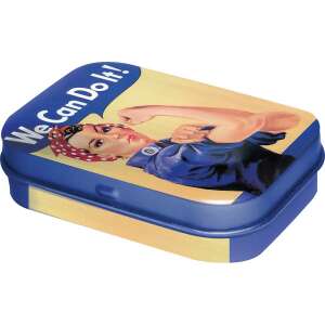 We Can Do It! Retro metal tin with peppermint candies, featuring the iconic Rosie the Riveter image - Cukorka