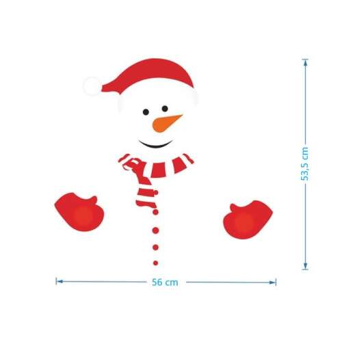 Nagy piros hóember hűtőmágnes, 56 cm x 53.5 cm