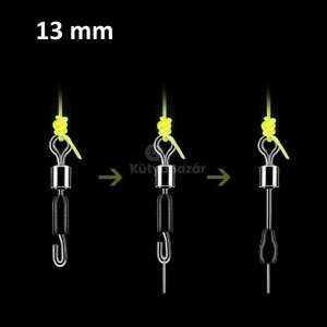 13mm előke gyorskapocs, 30 darabos csomag - Horog, forgó, kapocs