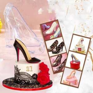 Magassarkú cipő tortaforma, csokoládé forma, fondant forma, átlátszó műanyag, több példa a kész termékekre - Főzőedény & Sütőedény