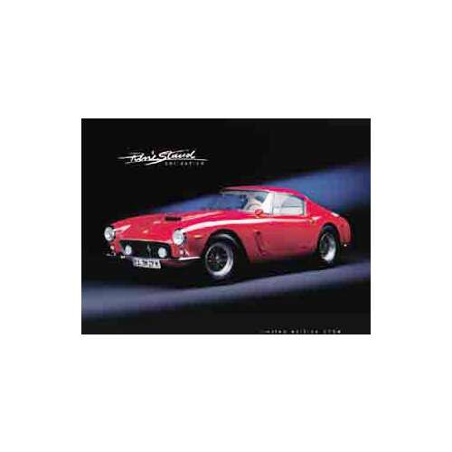 Ferrari 250 GT SWB fémtábla, piros autó, klasszikus autó, veterán autó, gyűjthető, falidísz