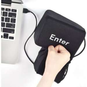 MegaEnter stressz oldó párna, enter gomb formájában, fekete, irodai asztalra, vicces ajándék - Vicces ajándék