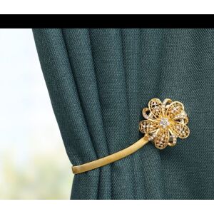 Arany virágos mágneses függönycsat a függönyön - Függönyelkötő