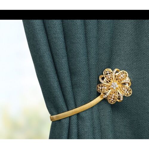 Arany virágos mágneses függönycsat a függönyön