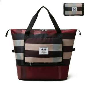 Burgundi vörös multifunkciós, vízálló utazótáska bővíthető aljával - Vízálló táska