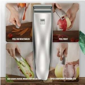 Kollázs a zöldség- és gyümölcshámozó használatáról - Hámozó