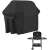 Grill takaró grill hátterrel, fekete vízálló grill takaró, védi a grillt az időjárás viszontagságaitól