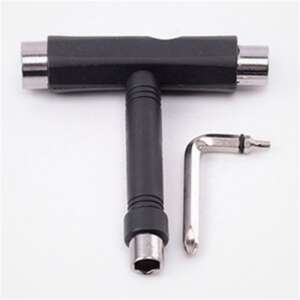 Gördeszka T-kulcs, fekete T-kulcs imbuszkulccsal, gördeszka szerszám, gördeszka kulcs, gördeszka javító szerszám - Dugókulcs