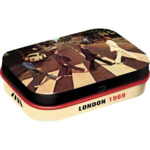 RETRO Beatles Abbey Road tin box with peppermint candies - Cukorka