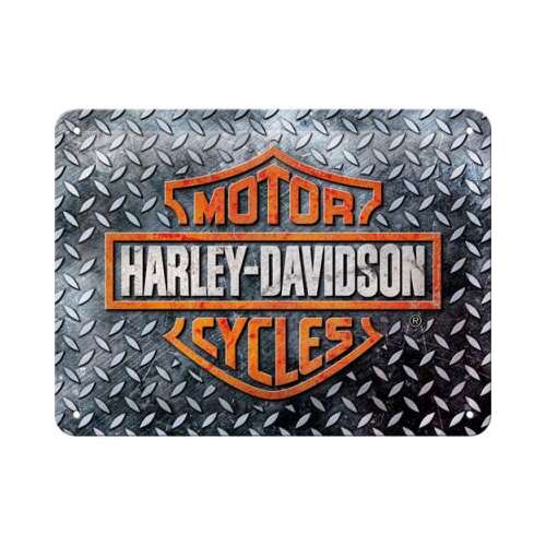 Harley Davidson Motor Cycles fém tábla, dombornyomott mintával, 15x20cm, előlyukasztott a könnyű felrakáshoz - Fémtábla