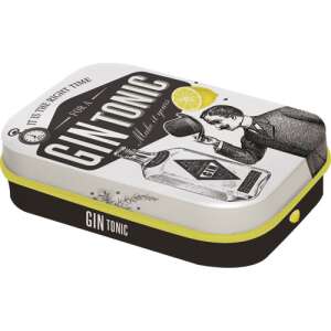 RETRO Gin Tonic Mint Tin, Metal Box with Peppermint Candies, Retro Design, Gift Idea - Cukorka