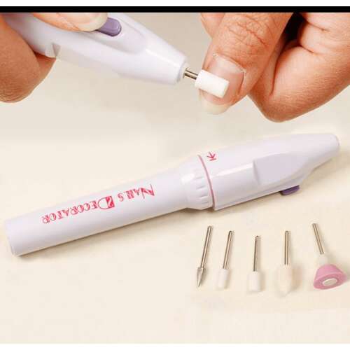 Elektromos körömcsiszoló 5 tartozékkal a körmök formázásához, simításához és polírozásához