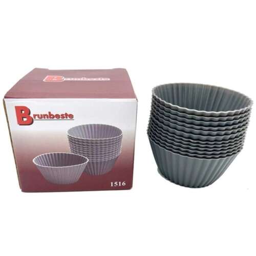 12 darabos szilikon muffin forma szett, szürke, Brunbeste márka