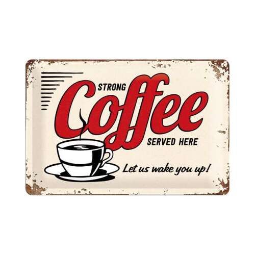 Retró Kávé Fém Tábla - 20x30 cm